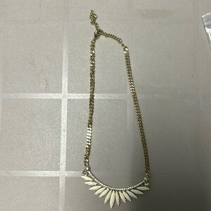 NEW DON LASK Gold tone Bib Fan Necklace